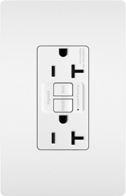 20A 125V Self-Test Tamper-Resistant GFCI Receptacle, White