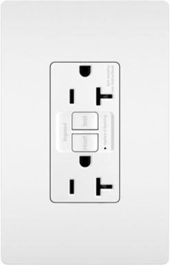 20A 125V Self-Test GFCI, White, UL498, NEMA 5-20R