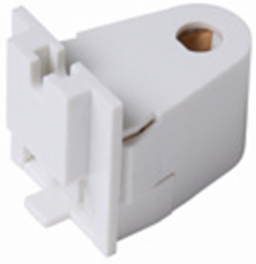 Slimline Fluorescent Lampholder, White, Single Pin, Shallow Base