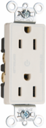 Decorator 15A Dual-Controlled Plug Load Duplex Receptacle, Brown, 2.635 Inch Height