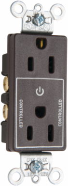 Decorator Black Duplex Receptacle, 15A, 1.322 Inch Width, Impact-Resistant