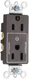 Decorator Black Duplex Receptacle, 15A, 1.322 Inch Width, Impact-Resistant