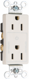 15A Half-Controlled Duplex Receptacle, Gray, 0.78 Inch Depth, 2.635 Inch Height