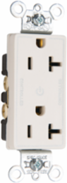 20A 125V Dual-Controlled Blue Duplex Receptacle, 2.635 Inch Height, 1.322 Inch Width