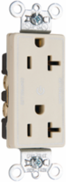20A 125V Dual-Controlled Duplex Receptacle, Ivory, 1.322 Inch Width