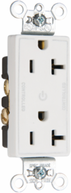 20A 125V Dual-Controlled Duplex Receptacle, White, 1.322 Inch Width
