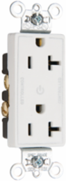 20A 125V Dual-Controlled Duplex Receptacle, White, 1.322 Inch Width