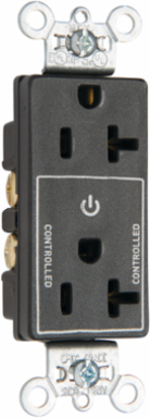 20A 125V Half-Controlled Duplex Receptacle, Brown, 1.322 Inch Width