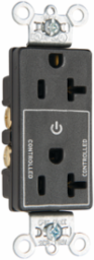 20A 125V Half-Controlled Duplex Receptacle, Brown, 1.322 Inch Width