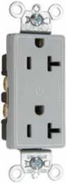 20A 125V Controlled Duplex Receptacle, Gray, Width 1.322 Inch, Height 2.635 Inch
