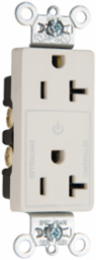 20A 125V Half-Controlled Duplex Receptacle, Ivory, 0.78 Inch Depth