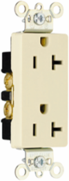 20A 125V Heavy Duty Decorator Duplex Receptacle, Ivory, 1.322 Inch Width