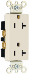20A 125V Heavy Duty Decorator Duplex Receptacle, Light Almond, 1.322 Inch Width, 2.635 Inch Height