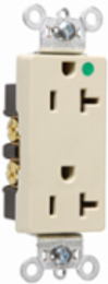 20A 125V Heavy-Duty Hospital-Grade Decorator Duplex Receptacle, Light Almond, 2.635 Inch Height, 1.322 Inch Width, 0.833 Inch Depth