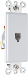 Decorator Modular Jack, White, Standard Size, RJ11, RoHS Compliant