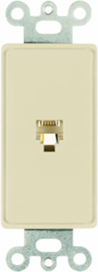 Communication Wall Plate, Standard Size, White, RJ11 Modular Jack