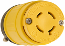 Rubber Dust-Tight NEMA L14-20 Locking Connector, 20A 125/250V, Yellow