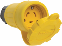 Turnlok 20A Watertight Connector, NEMA 4X/6P, Yellow, 4.03 Inch Depth