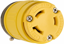 Rubber Dust-Tight Locking Connector, 30Amp 277Volt, 4.04 Inch Length, Yellow