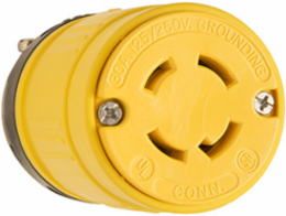 Dust-Tight Locking Connector, Yellow, 30 Amp, NEMA L14-30, 4.04 Inch Length
