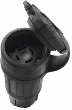 Turnlok 30A 480V Watertight Connector, NEMA 4X/6P, 1.85 Inch x 4.03 Inch, Black