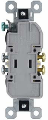 Trademaster 15A/125V Duplex Receptacle, Brown, 4.2 Inch Height, 1.32 Inch Width