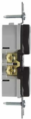 Trademaster 15A/125V Duplex Receptacle, Brown, 4.2 Inch Height, 1.32 Inch Width