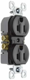 Trademaster 15A/125V Duplex Receptacle, Brown, 4.2 Inch Height, 1.32 Inch Width