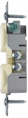 TradeMaster® 15A/125V Duplex Receptacle, Light Almond, 1.32 Inch Width, 4.2 Inch Height