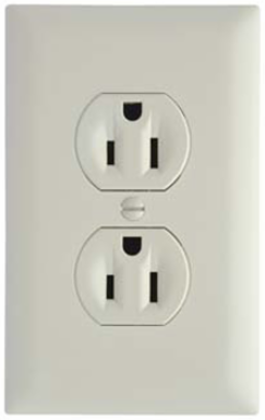 TradeMaster® 15A/125V Duplex Receptacle, Light Almond, 1.32 Inch Width, 4.2 Inch Height