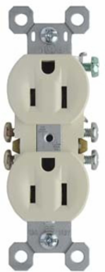 TradeMaster® 15A/125V Duplex Receptacle, Light Almond, 1.32 Inch Width, 4.2 Inch Height