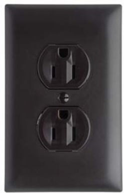 Trademaster 15A 125V Tamper-Resistant Duplex Receptacle, Brown, 1.32 Inch Width