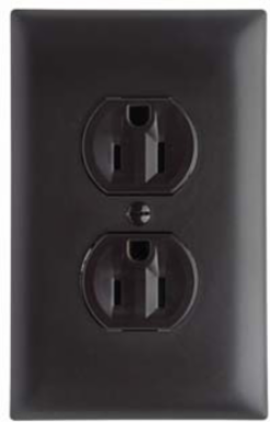 Trademaster 15A 125V Tamper-Resistant Duplex Receptacle, Brown, 1.32 Inch Width