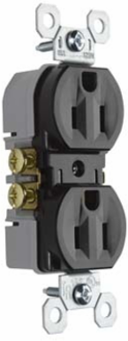 Trademaster 15A 125V Tamper-Resistant Duplex Receptacle, Brown, 1.32 Inch Width