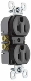 Trademaster 15A 125V Tamper-Resistant Duplex Receptacle, Brown, 1.32 Inch Width