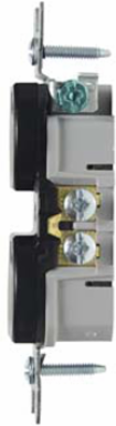 Trademaster 15A/125V Tamper-Resistant Duplex Receptacle, Black, 3.31 Inch Height