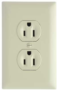 Trademaster 15A 125V Tamper-Resistant Duplex Receptacle, Ivory, 1.32 Inch Width, 3.31 Inch Height