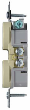 Trademaster 15A 125V Tamper-Resistant Duplex Receptacle, Ivory, 1.32 Inch Width, 3.31 Inch Height