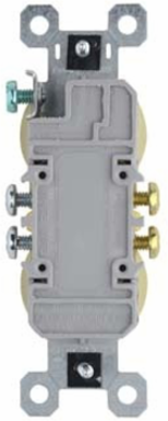 Trademaster 15A 125V Tamper-Resistant Duplex Receptacle, Ivory, 1.32 Inch Width, 3.31 Inch Height