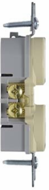 Trademaster 15A 125V Tamper-Resistant Duplex Receptacle, Ivory, 1.32 Inch Width, 3.31 Inch Height