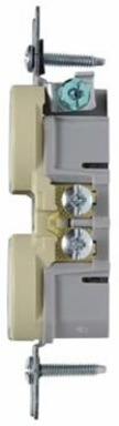 Trademaster 15A 125V Tamper-Resistant Duplex Receptacle, Ivory, 1.32 Inch Width, 3.31 Inch Height