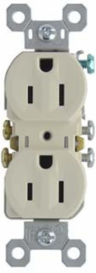 Trademaster Tamper-Resistant Duplex Receptacle, 15A 125V, Light Almond