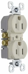 Trademaster Tamper-Resistant Duplex Receptacle, 15A 125V, Light Almond