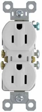 Trademaster® 15A 125V Tamper-Resistant Duplex Receptacle, White, 3.31 Inch Height