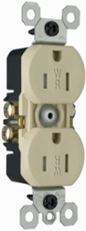 Trademaster® 15A 125V Weather-Resistant Duplex Receptacle, Ivory, 3.31 Inch Height