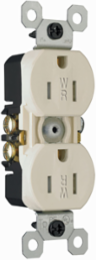 Trademaster® 15A 125V Weather-Resistant Duplex Receptacle, Light Almond, 3.31 Inch Height, 1.32 Inch Width, 1 Inch Depth