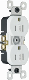 Trademaster 15A 125V Weather-Resistant Duplex Receptacle, White, 3.31 Inch Height