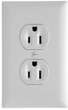 TradeMaster Duplex Receptacle 15A 125V White, 1.32 Inch Width, UL Listed