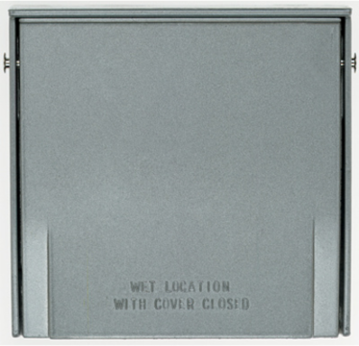 Outdoor Heavy-Duty Gray Cast Aluminum Multigang Cover 2 Gang Outlet, CSA & UL Listed