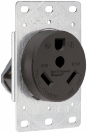 30A 125V Straight Blade Single Flush Receptacle 3-Pole 2.5 Inch Width